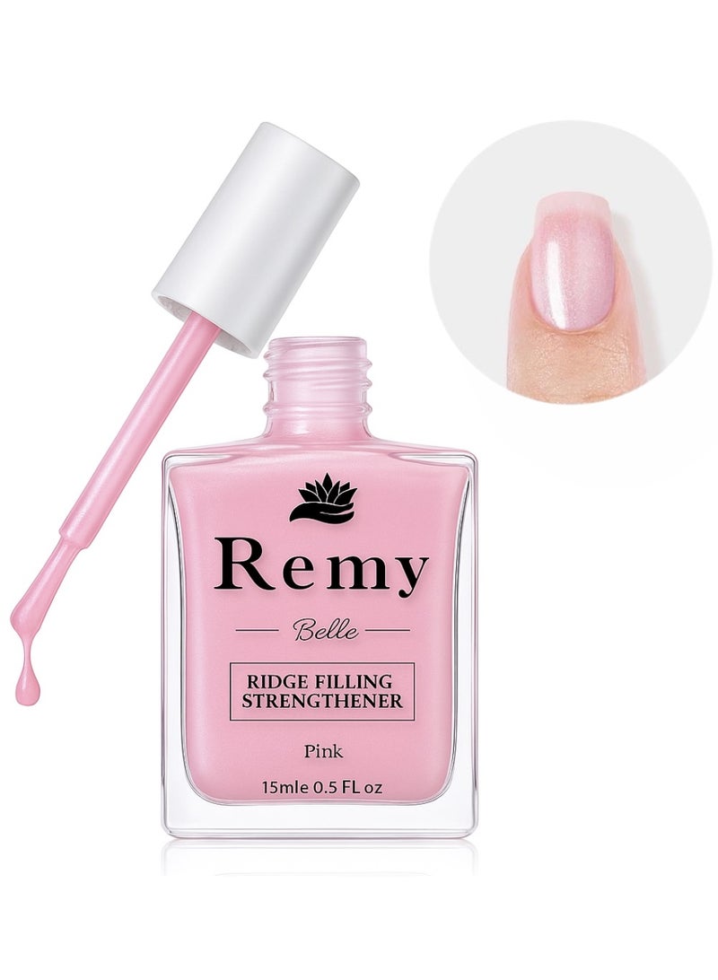 ريمي بيلا ريمي بيل مقوي ومرمم للأظافر المتشققة بتأثير لامع وردي، طلاء أظافر جل 15 مل لإصلاح الأظافر التالفة - Image 1
