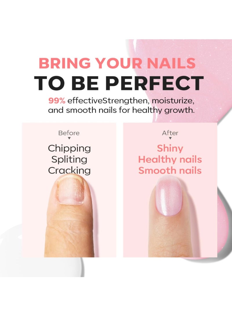 ريمي بيلا ريمي بيل مقوي ومرمم للأظافر المتشققة بتأثير لامع وردي، طلاء أظافر جل 15 مل لإصلاح الأظافر التالفة - Image 2