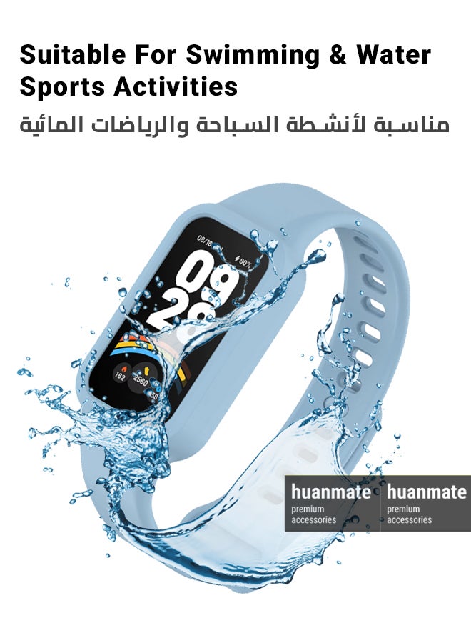 هووانميت سوار بديل لساعة شاومي سمارت باند 9 آكتيف - مصنوع من سيليكون ناعم عالي الجودة، خفيف الوزن، أنيق ومتين - سهل التركيب - حزام بديل لساعة شاومي سمارت باند 9 آكتيف  - Image 4