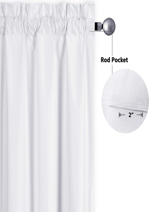 Home Collection 3 Pieces Solid Color Kitchen Curtain Set Tier and Valence with Rod Pocket Microfiber 100% Sunlight Blackout Drapes Window Treatment New (White) - Image 3
