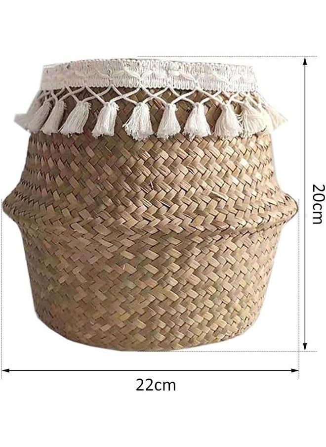 Woven Seagrass Plant Basket,Hand Woven Belly Basket Wicker Belly Basket Planter Indoor for Storage Basket Laundry Picnic Plant Pot - pzsku/Z14259C43C4FF992B6F42Z/45/_/1740555874/48ee88ab-ff4c-4483-89a4-79641878299e