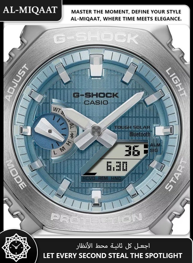 Casio G-Shock GBM-2100A-1A2 Men’s Octagonal Smartwatch – Blue Metallic Bezel, Carbon Core Guard, Bluetooth, Tough Solar, Shock Resistant - Image 4