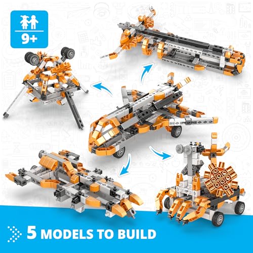 Engino Inventor STEM Toys Space Shuttle Kit Construction Toys for Kids 9 STEM Building Kit Educational Playset Gifts for Boys Girls - Image 5