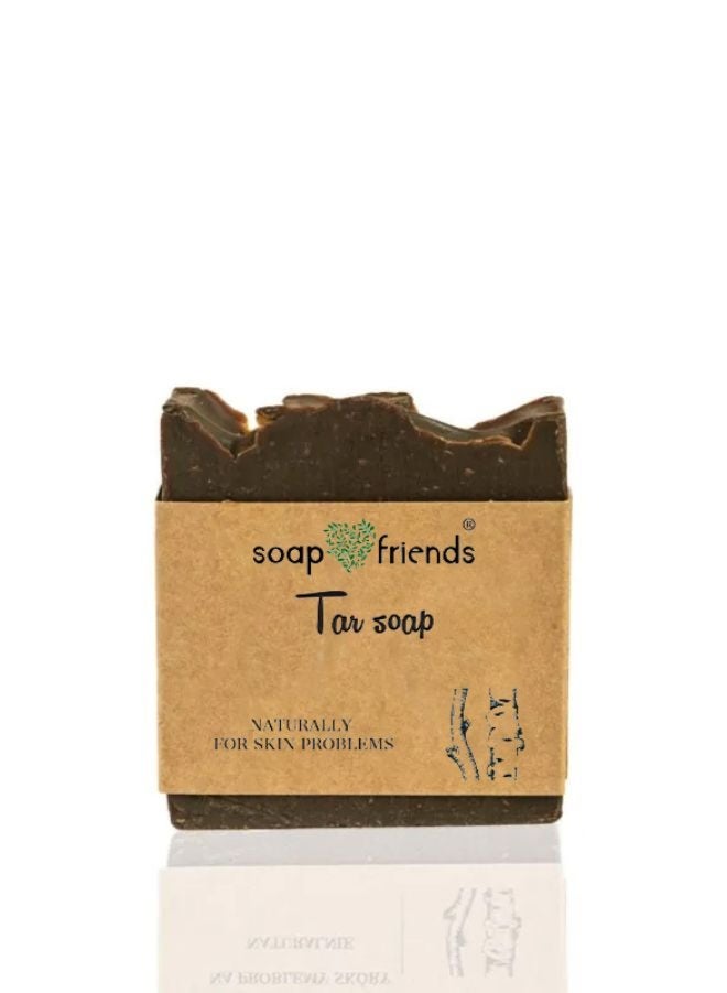 Soap&Friends Tar Soap – 80g | Soothing & Deep Cleansing for Skin Conditions | Psoriasis, Acne & Dandruff Treatment - Image 1