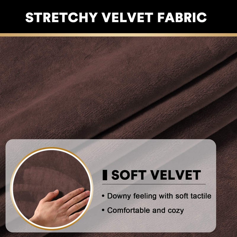 NAMAN ARTS Sofa Foam Cushions in Velvet with Zip Cover Pack of 3Mahogany - Image 3