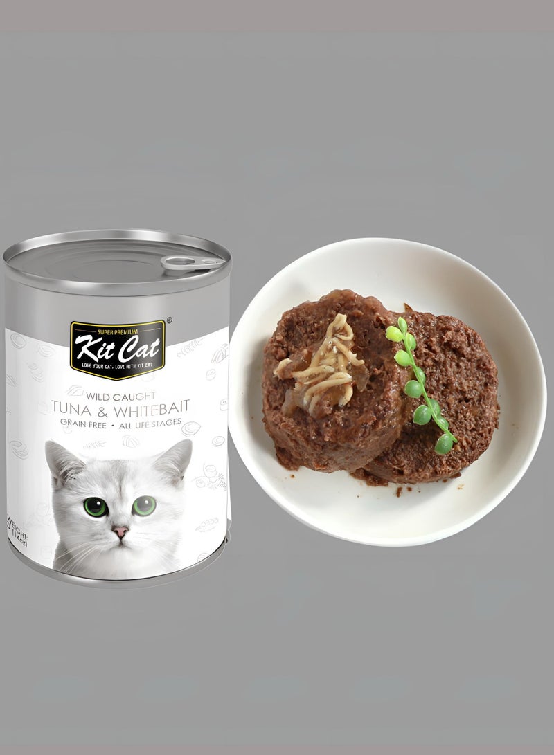 Kit cat (24 packs) wet cat food with tuna and whitebait flavor for both small and large cats / 400 grams - Image 4