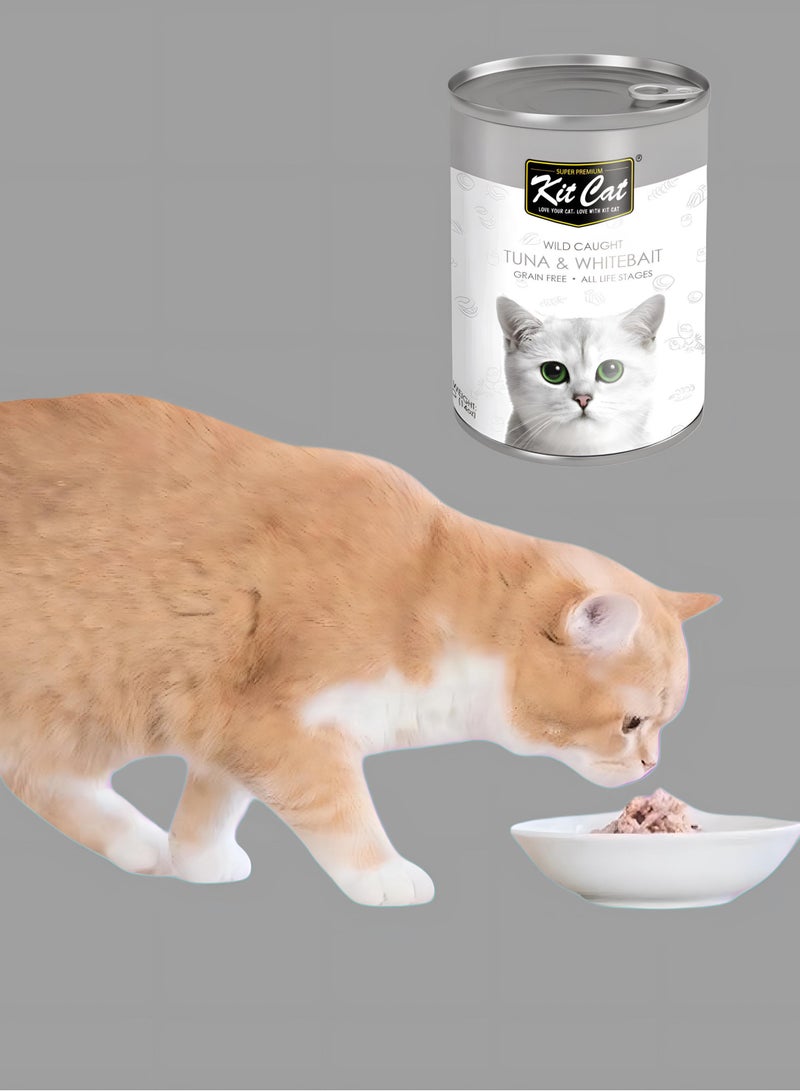 Kit cat (24 packs) wet cat food with tuna and whitebait flavor for both small and large cats / 400 grams - Image 5