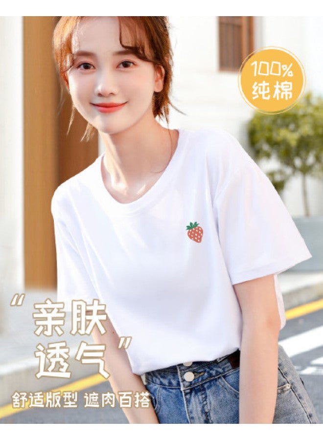 LANG SHA Spring Single Women'S T-Shirt Short Sleeve Top Half Sleeve Printed Base Layer T-Shirt - Image 1