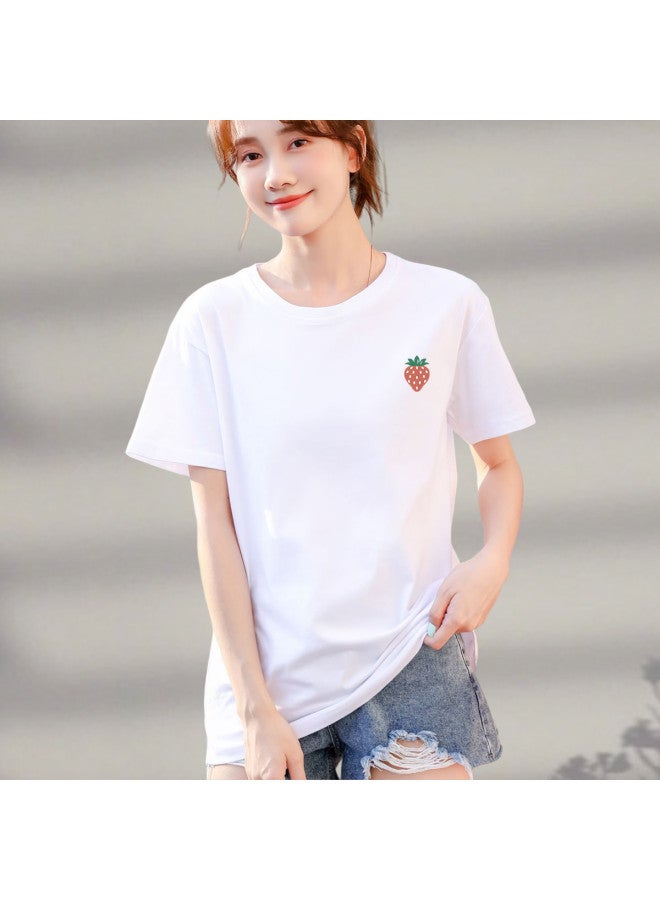 LANG SHA Spring Single Women'S T-Shirt Short Sleeve Top Half Sleeve Printed Base Layer T-Shirt - Image 5