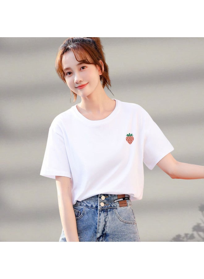 LANG SHA Spring Single Women'S T-Shirt Short Sleeve Top Half Sleeve Printed Base Layer T-Shirt - Image 4