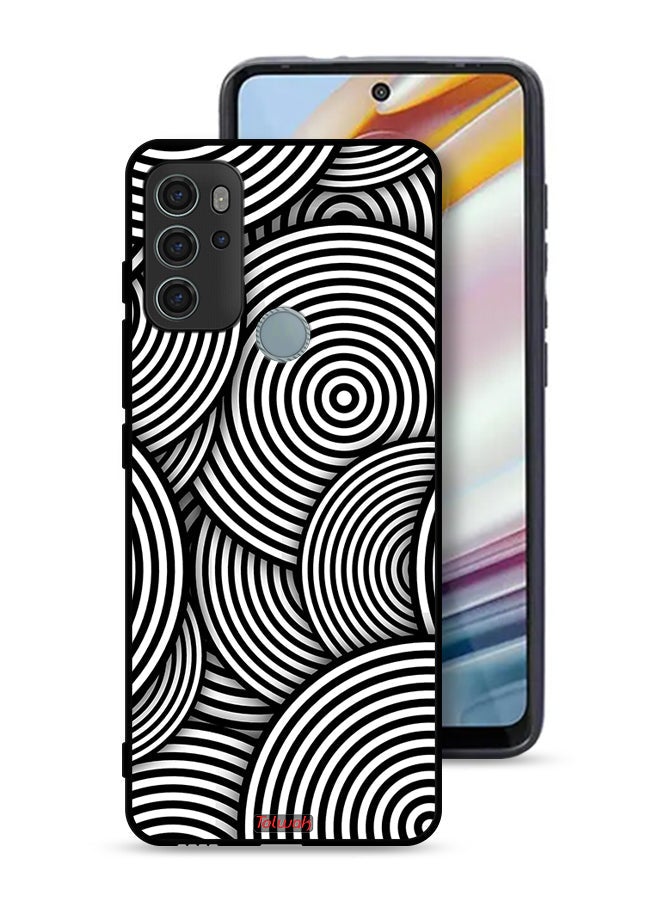 Tolwak Motorola Moto G60S Protective Case Cover Circles Illusion Pattern - Image 1