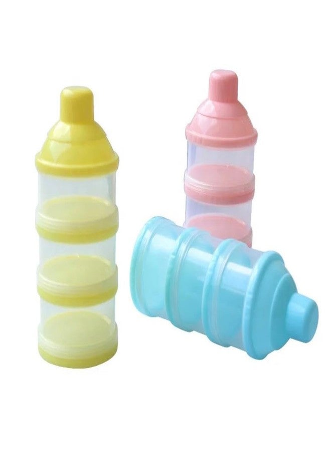 WROPZO Plastic 3 Layers Cute Bear Portable Baby Food & Milk Powder Storage Box Bottle Bowl Container Tiffin Box Spill Proof for New Born Babies Todler Kids Travelling, BPA Free, Multicolor - Image 1