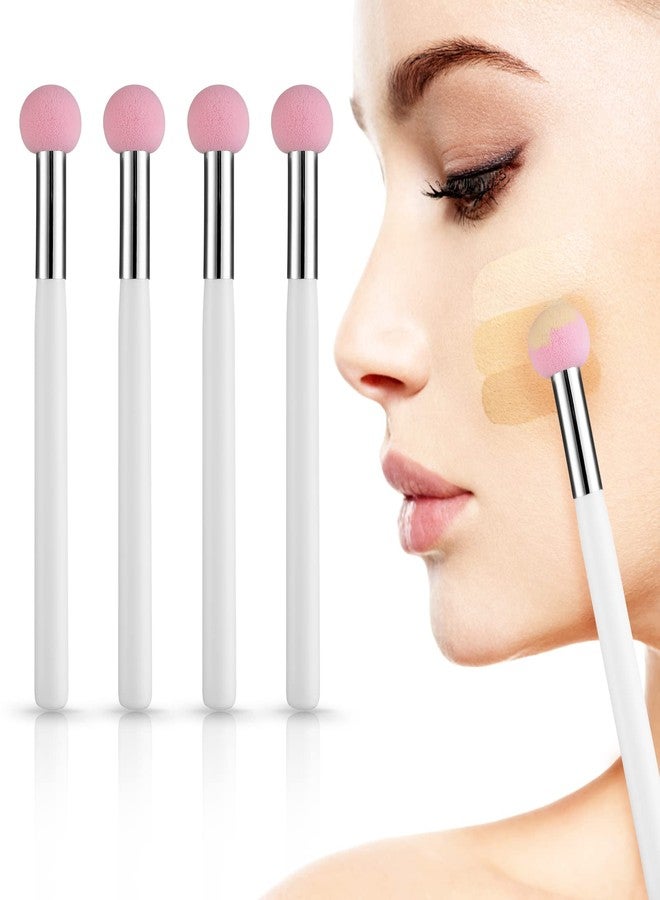 Sibba Foundation Brushes 4 PCS Makeup Setting Powder Blush Beauty Techniques Sponge Angled Stick Liquid Concealer Cream Nose Face Contour Make Up Loose Powder Puff Under Eyeline Set Pressed Blending - Image 2