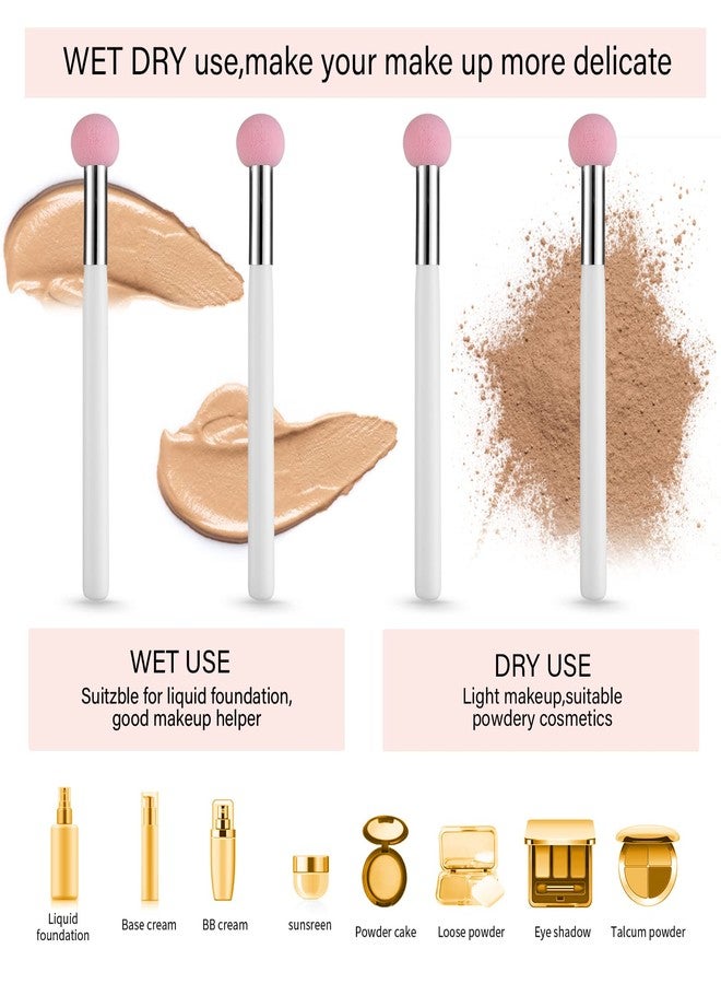 Sibba Foundation Brushes 4 PCS Makeup Setting Powder Blush Beauty Techniques Sponge Angled Stick Liquid Concealer Cream Nose Face Contour Make Up Loose Powder Puff Under Eyeline Set Pressed Blending - Image 5
