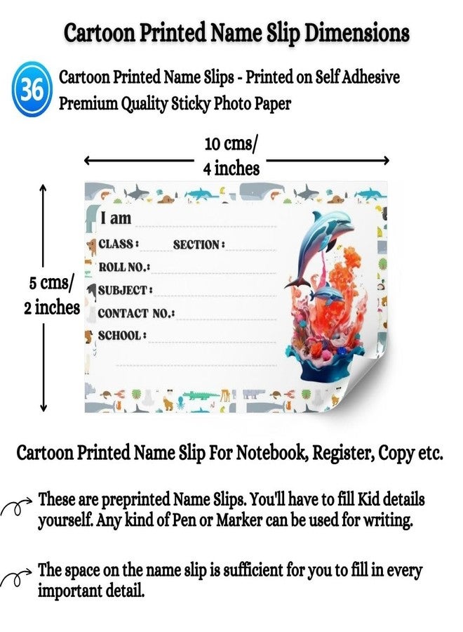 AanyaCentric Set of 36 Kids Name Sticker | 10 x 5 cm | Self Fill in Sticky Labels for Book Register Copy - Image 3