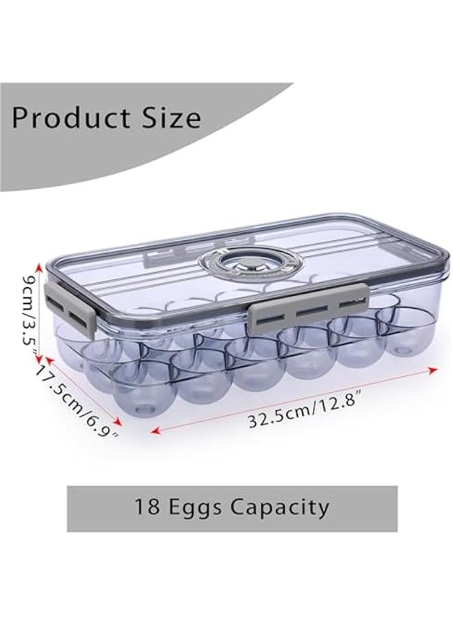 HOOKOR Plastic Egg Holder for Fridge, Egg Container for Refrigerator, Egg Organizer, Plastic Egg Storage Box with Time Reminer and Lid- Reusable Egg Carton Tray Stackable (Small-hold 18 eggs) - Image 4