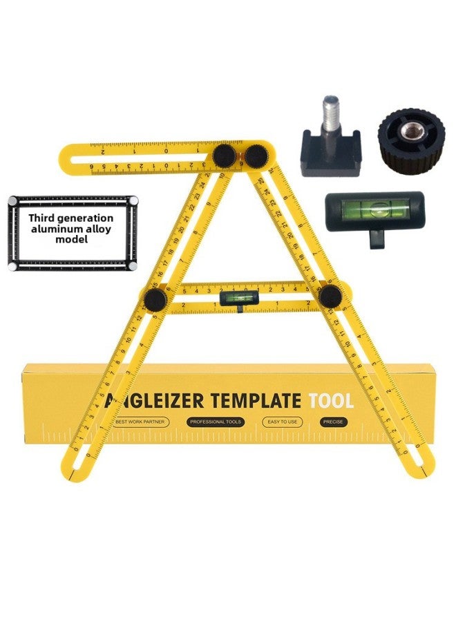 ABS Multifunctional Folding Ruler Plastic Movable Four-fold Ruler Stainless Steel Ruler Aluminum Alloy 4-fold Four-side Ruler Angle Ruler-Model:First-generation Ruler Opp Packing Bag - Image 2