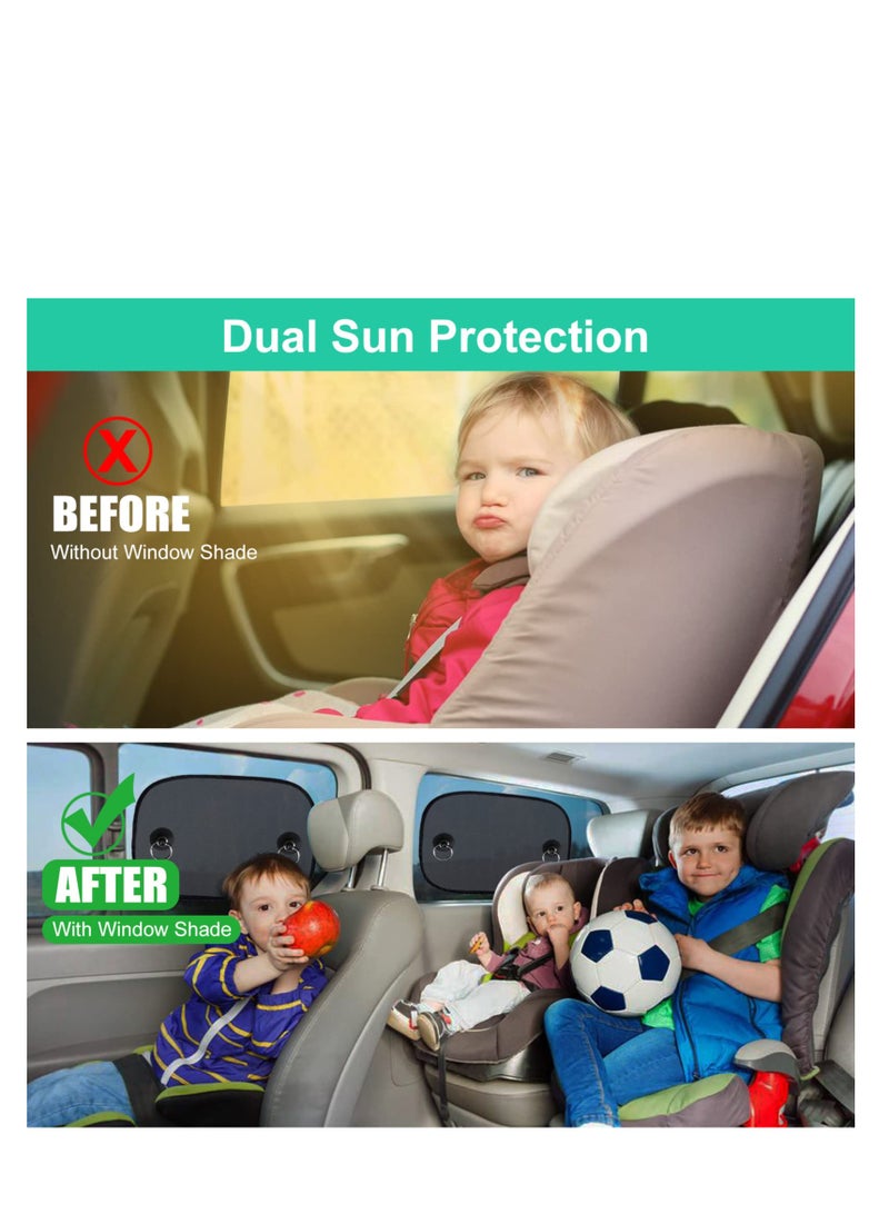 SYOSI Car Window Shades for Baby, Car Sun Shade, 2 Pack Universal Baby Window Shade, Sun Shade Cover Block UV Rays Sun Glare Heat Best for Baby, Kids and Pets Protection - Image 4