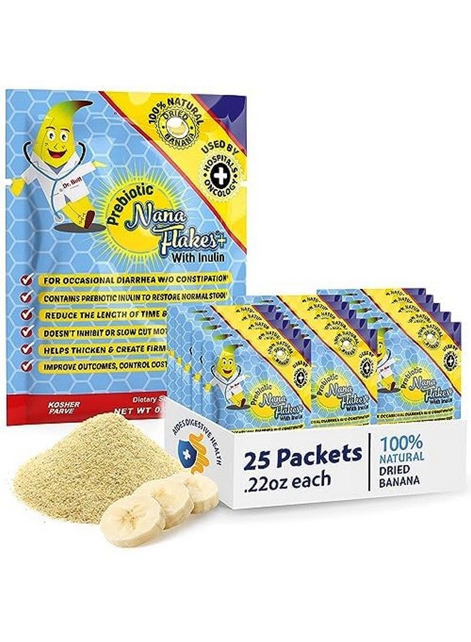 Nutritional Designs, Prebiotic Nana Flakes with Inulin, 100% Pure Banana Flakes, Gut Health, High Protein & Fiber, Natural Diarrhea Remedy, IBS Relief, for Adults & Kids 4+, Single Packets, 25 Count - Image 1