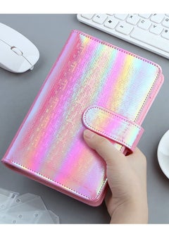 SYOSI A6 Cash Envelopes Budget Binder,6 Ring Leather Notebook Binder Cover Binder Money Organizer Zippe Pockets,12pcs Expense Budget Sheets, 2pcs Letter Sticker Labels, Saving Cash Envelopes System (Pink)  - Image 2