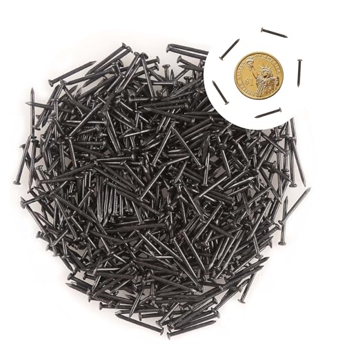newlng 500PCS Small Nail Round Head Tiny Nails String Art Nails Hand-Made Hardware Accessories Fasteners Mini Nail 1.5mm X 15mm/0.06"X0.6"(DXL) Black - Image 1