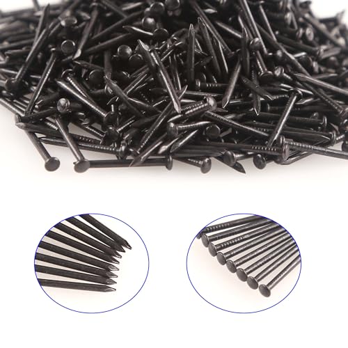 newlng 500PCS Small Nail Round Head Tiny Nails String Art Nails Hand-Made Hardware Accessories Fasteners Mini Nail 1.5mm X 15mm/0.06"X0.6"(DXL) Black - Image 4