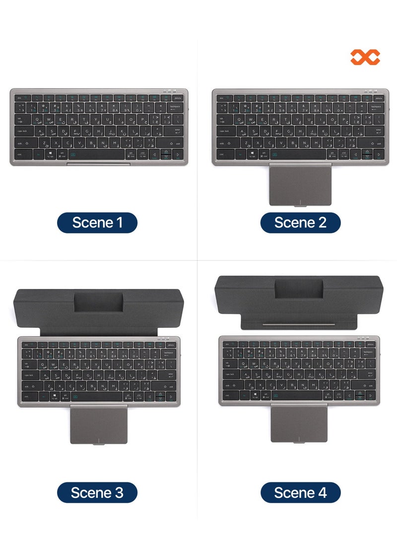 INFINYTY Universal Wireless Keyboard with Trackpad & Sturdy Stand-UnikeyX Black 5.0 Bluetooth Chip, Long Lasting Battery, Multi-Touch Gestures, English & Arabic Keys, Compatible with iOS, Android, Windows, iPadOS, MacOS, ChromeOS - Image 3