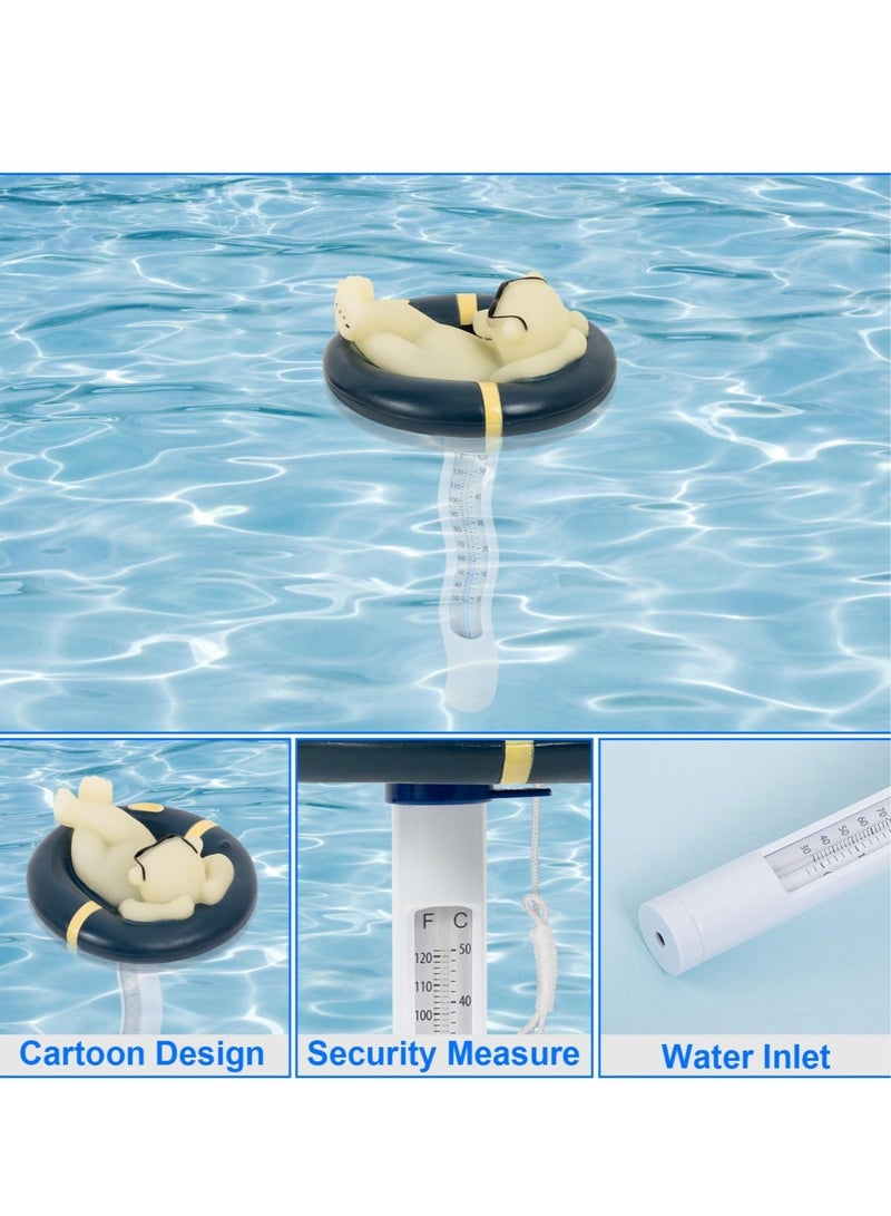 كابتن تيك Pool Thermometer Floating Easy Read, Leisurely Polar Bear Water Thermometer for Ice Bath with String, for Outdoor, Indoor Swimming Pools, Spas, Hot Tubs & Aquariums - Image 2