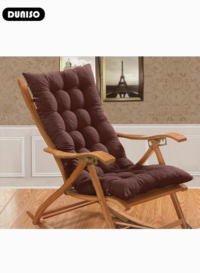 DUNISO Lounger Cushion Pads, Rocking Chair Cushion with Ties,Rattan Chair Cushion, Premium Plush PP Cotton Pads Non Skid Slip Backed Set of Upper and Lower,Portable Garden Patio Thick Padded Bed Seat Cover For Travel Holiday - Image 5