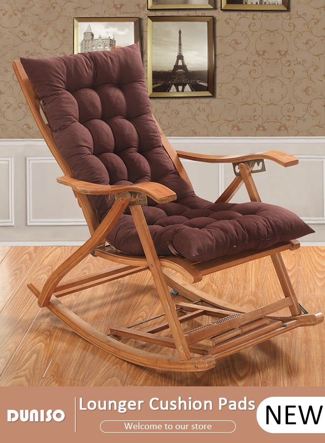 DUNISO Lounger Cushion Pads, Rocking Chair Cushion with Ties,Rattan Chair Cushion, Premium Plush PP Cotton Pads Non Skid Slip Backed Set of Upper and Lower,Portable Garden Patio Thick Padded Bed Seat Cover For Travel Holiday - Image 1