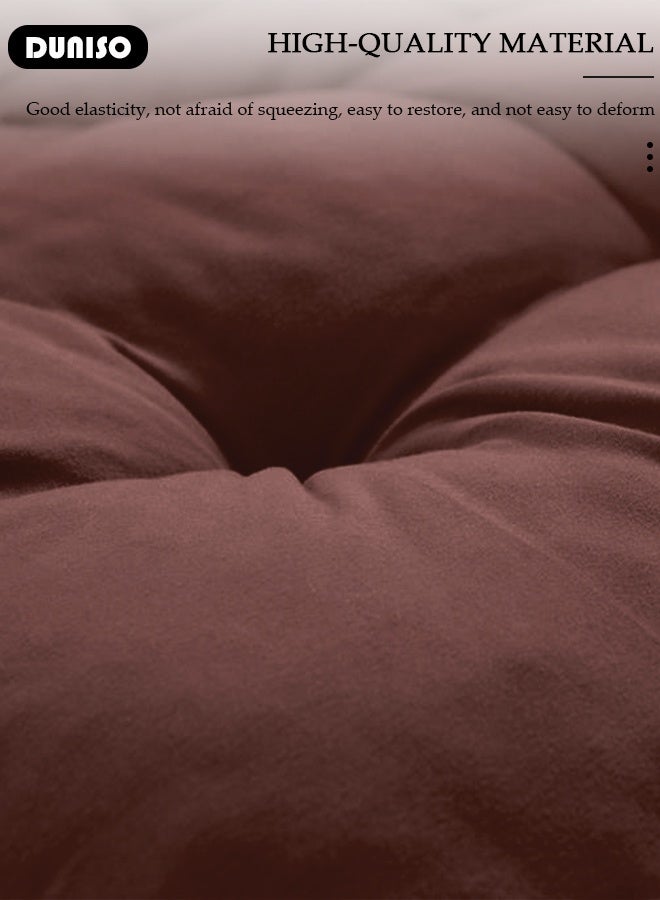 DUNISO Lounger Cushion Pads, Rocking Chair Cushion with Ties,Rattan Chair Cushion, Premium Plush PP Cotton Pads Non Skid Slip Backed Set of Upper and Lower,Portable Garden Patio Thick Padded Bed Seat Cover For Travel Holiday - Image 2