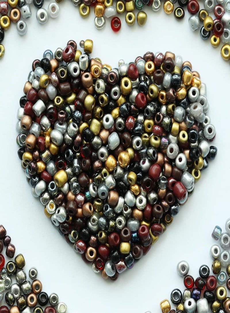 GGOOT Bulk 4mm Mixed Colour Seed Beads for Jewelry Making 110 Grams About 1350pcs 6/0 Glass Craft Beads for Making Earrings, Bracelets, Pendants, Waist Jewelry, DIY Handmade Seed Beads  - Image 1