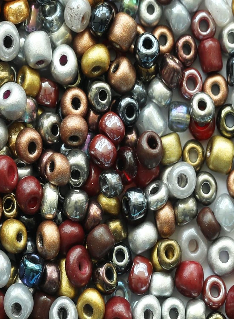 GGOOT Bulk 4mm Mixed Colour Seed Beads for Jewelry Making 110 Grams About 1350pcs 6/0 Glass Craft Beads for Making Earrings, Bracelets, Pendants, Waist Jewelry, DIY Handmade Seed Beads  - Image 2