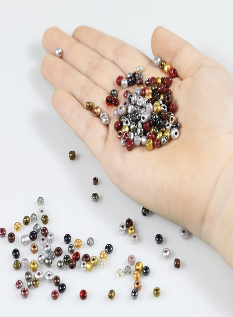 GGOOT Bulk 4mm Mixed Colour Seed Beads for Jewelry Making 110 Grams About 1350pcs 6/0 Glass Craft Beads for Making Earrings, Bracelets, Pendants, Waist Jewelry, DIY Handmade Seed Beads  - Image 3