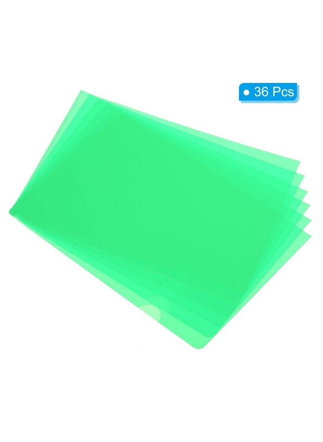 PATIKIL - L Type Folders 36 Pack A4 Plastic Clear Document Folder File Jacket Sleeves Project Pockets Green - Image 1