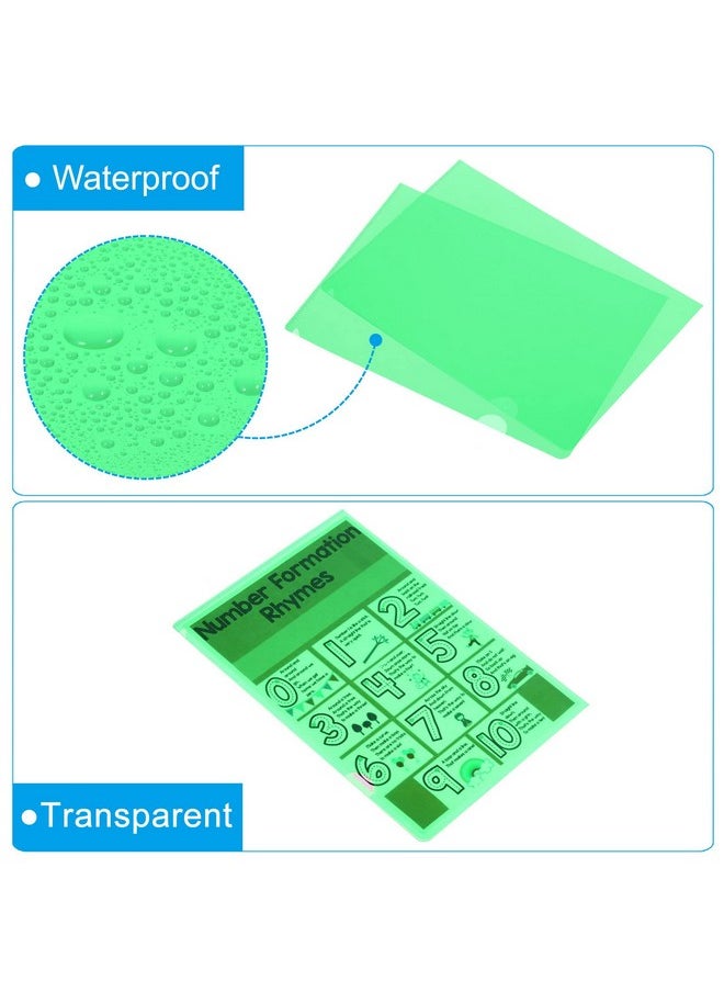 PATIKIL - L Type Folders 36 Pack A4 Plastic Clear Document Folder File Jacket Sleeves Project Pockets Green - Image 1