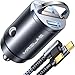 MRGLAS 90W Fast iPhone 1716 Car Charger USB C Car Charger with Type C Cable PD45W QC45W Flush Fit All Metal Cigarette Lighter RV Power Adapter for iPhone 17 16 Samsung S26 S25 Ultra Pixel 10 - Image 2
