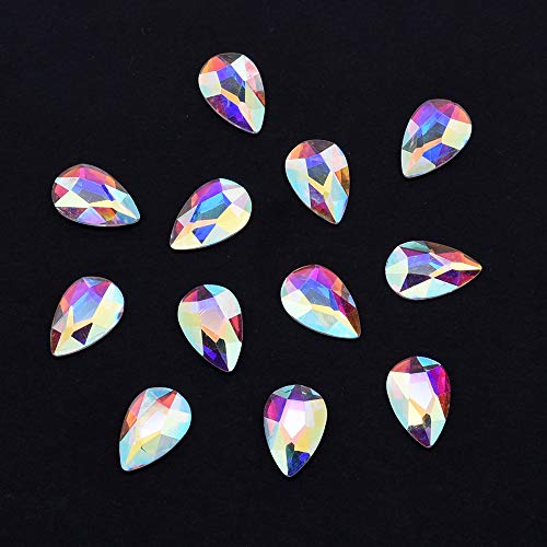 Tisslan 100pcs Crystal AB Foiled Pear Shape Flatback Rhinestone 3 Sizes Mix Nail Art Stones Decorations Jewels for DIY Supplies - Image 4