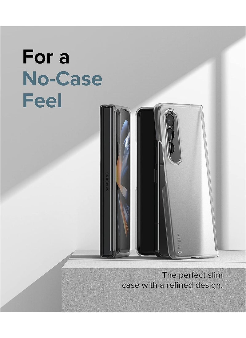 Raxoom Slim Case Compatible with Samsung Galaxy Z Fold 4, Anti-Fingerprint Translucent Hard Thin Premium PC Lightweight Protective Phone Cover for Z Fold4 5G (2022) - Matte Clear  - Image 3