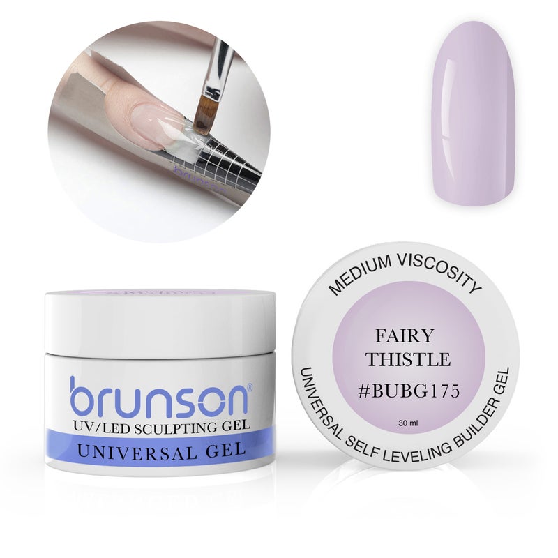 Brunson Builder Gel in Jar 30ml Professional Sculpting Builder Gel for Nail Extensions Overlays and 3D Nail Art UV LED Self Leveling Gel for Long Lasting High Gloss Nails
