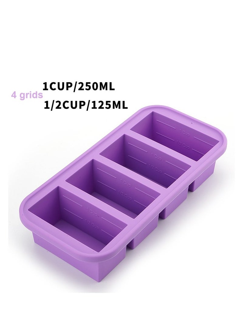 Bluejw Set Of 3 Pcs Silicone Freezing Molds With Lids Refrigerated Food Boxes Storage Boxes Silicone Ice Granules Ice Grid Molds Ice Making Boxes Freshness Boxes - Image 3