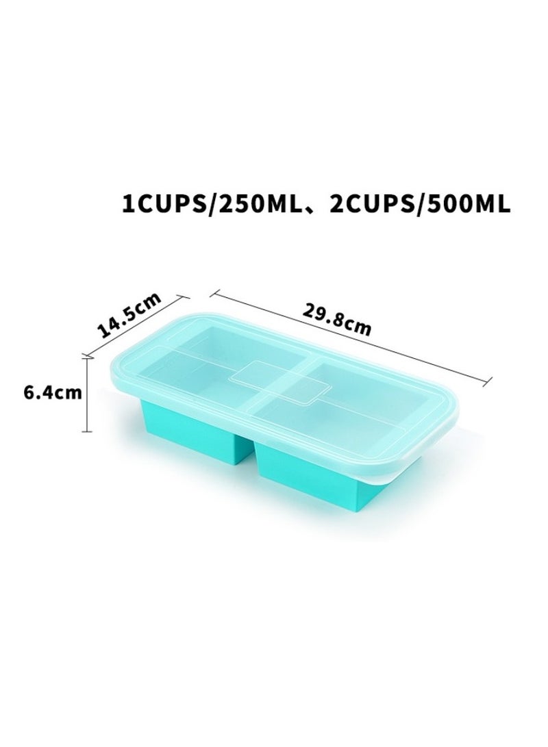 Bluejw Set Of 3 Pcs Silicone Freezing Molds With Lids Refrigerated Food Boxes Storage Boxes Silicone Ice Granules Ice Grid Molds Ice Making Boxes Freshness Boxes - Image 5