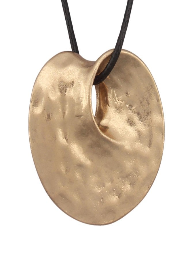 JAOYU Hippie Necklace for Women Boho Pendant Vintage Leather Long Necklace Chunky Adjustable Gold Circle Statement Jewelry - Image 1