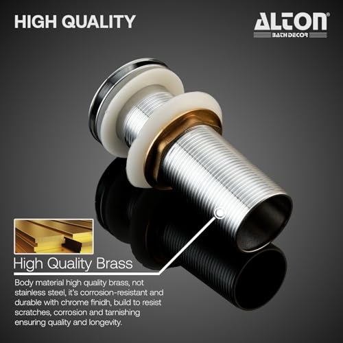 ALTON ALD115 Brass 5-INCH Pop-Up Type Waste Coupling For Wash Basin (Silver) - Image 4