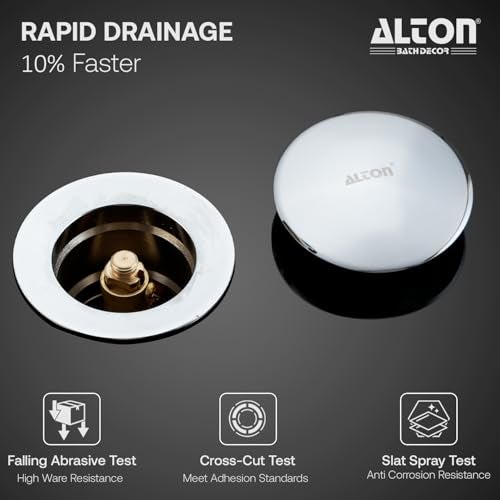 ALTON ALD115 Brass 5-INCH Pop-Up Type Waste Coupling For Wash Basin (Silver) - Image 3