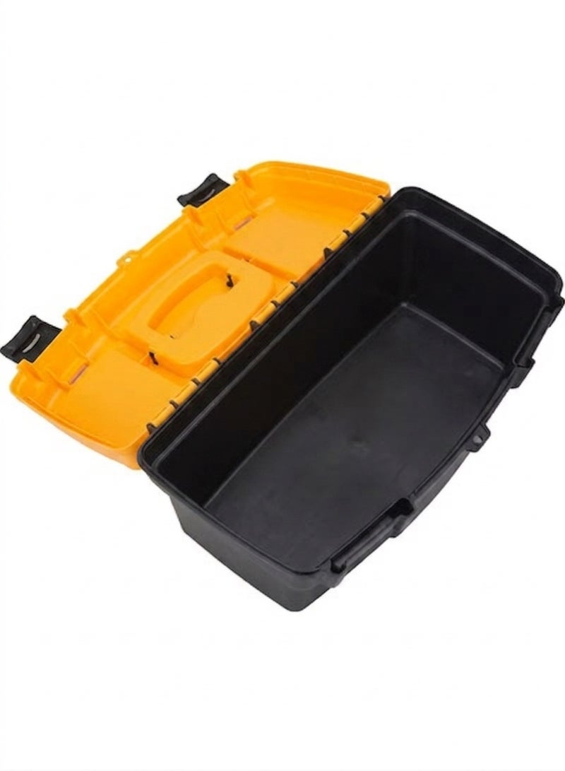 ABC Portable Tool Storage Box 19" , Heavy Duty Plastic Tool Box with Double Lock, Lightweight Organizer Case with Transparent Lid for Tools, Accessories and Household Use - Image 2