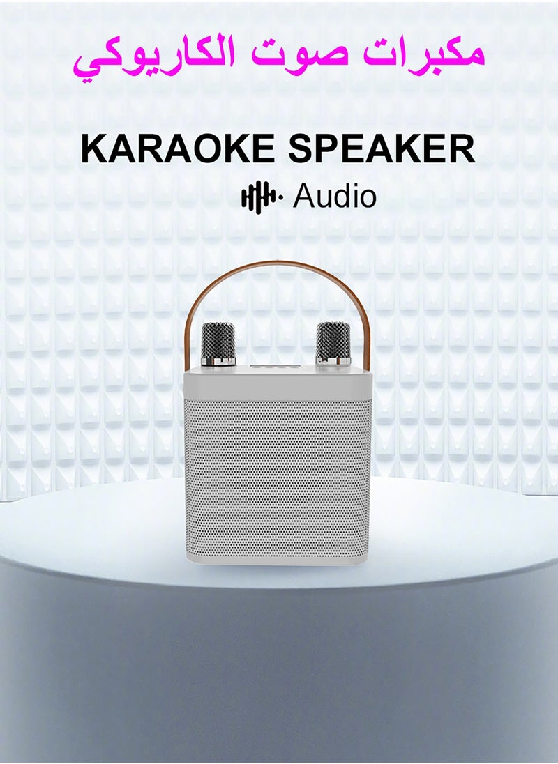HANAMICHI Portable Karaoke Machine with 2 Wireless Microphones for Adults, Kids Portable Bluetooth Speaker PA System, Singing Machine with Echo and Vocal Cut, Support TF, AUX-in, Suitable for Family Party, Meeting  - Image 2
