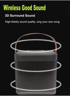 HANAMICHI Portable Karaoke Machine with 2 Wireless Microphones for Adults, Kids Portable Bluetooth Speaker PA System, Singing Machine with Echo and Vocal Cut, Support TF, AUX-in, Suitable for Family Party, Meeting  - Image 4