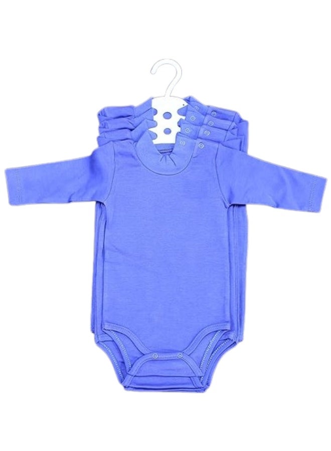 VITION 4 Pack Long Sleeve Bodysuits with Round Neck for 3-24 Months Boys & Girls, Cotton Comfortable Baby Shirts (Made in Turkey) - Image 1