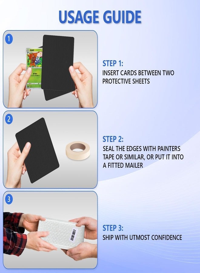 DEDC 100 Packs Trading Card Shipping Protectors Black, Card Protector Shipping for Top Loaders, Soft Card Sleeves and Semi-Rigid Card Holder, Trading Card Shipping Supplies, Card Grading Essential - Image 5